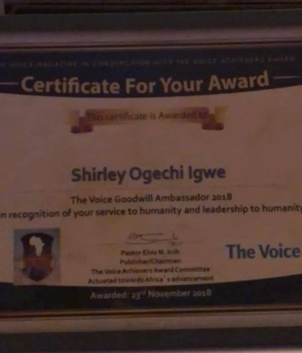 The Voice Goodwill Certificate